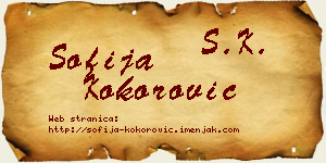 Sofija Kokorović vizit kartica